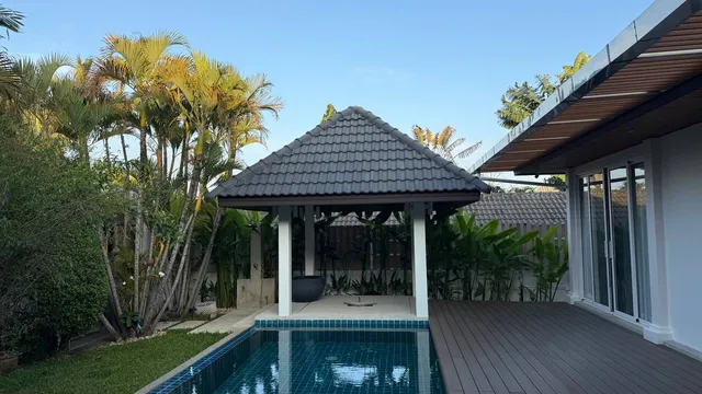 The pool with the sala at its far end